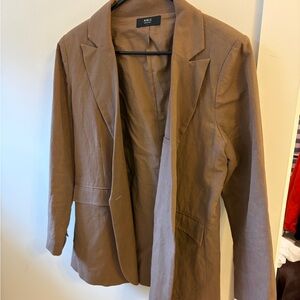 Women's Brown Linen Blend Jacket